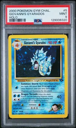 PSA 9 Giovanni's Gyarados Holo 5/132 Gym Challenge Pokemon 2000 - Image 1