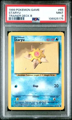 PSA 9 Staryu 65/102 Trainer Deck B Pokemon 1999 - Image 1