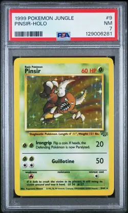 PSA 7 Pinsir Holo Rare 9/64 Jungle Pokemon 1999 - Image 1