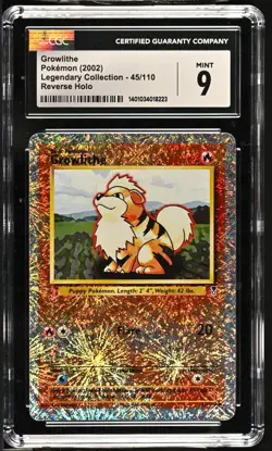 CGC 9 Mint Growlithe Reverse Foil 45/110 Legendary Collection (2002) - Image 1