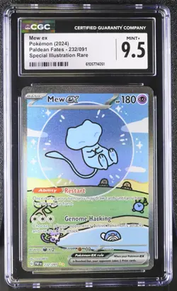 Pokemon CGC 9.5 Mew ex 232/091 (Bubble Mew) SIR Paldean Fates - Image 1