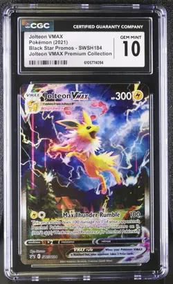 Pokemon CGC 10 Jolteon VMAX SWSH184 Black Star Promo - Image 1