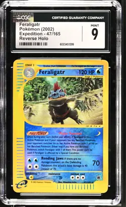 CGC 9 Feraligatr Reverse Holo 47/165 Expedition Pokemon 2002 - Image 1