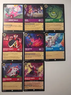 Lorcana Disney Alice In Wonderland (8) Cards LP Common - Image 1