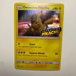 Pokemon TCG Card Detective Pikachu SM170 Stamped 2019 Black Star Promo Holo NM - Image 1