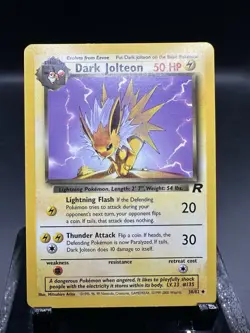 Pokemon Dark Jolteon Uncommon 38/82 Team Rocket 2000 English TCG Card - Image 1