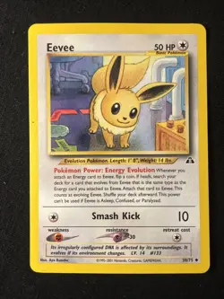 Eevee 38/75 Pokemon Neo Discovery Uncommon Card - LP - Image 1