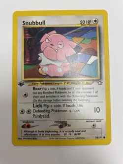 Snubbull 74/111 1st edition - 2000 Neo Genesis Pokemon card NM - Image 1