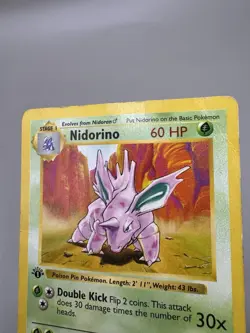 Pokemon Card - Nidorino Base Set (Shadowless) 37/102 Uncommon 1st Edition - Image 2
