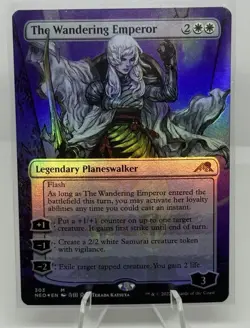 x1 The Wandering Emperor NEO MTG 303 FOIL BORDERLESS MYTHIC M/NM 1x - Image 1