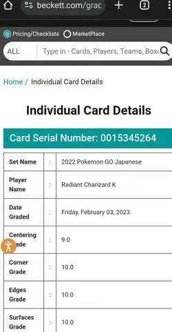 Pokemon Card Radiant Charizard 011/071 s10b Pokemon Go BGS 9,5 GEM MINT JAPAN - Image 4