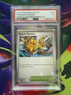 PSA 5 Graded Paradise Resort Pokemon SVP PT World Championships 2024 ￼￼ - Image 1