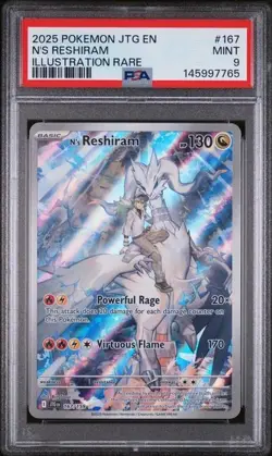 Pokemon TCG N's Reshiram 167/159 Sv09: Journey Together Illustration Rare PSA 9 - Image 1