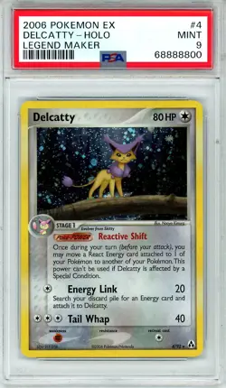 2006 Pokemon EX Legend Maker Delcatty #4 Holo PSA 9 MINT - Image 1