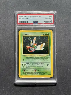 Pokemon TCG Yanma Neo Discovery Holo Rare #17/75 PSA 8 2001 - Image 1
