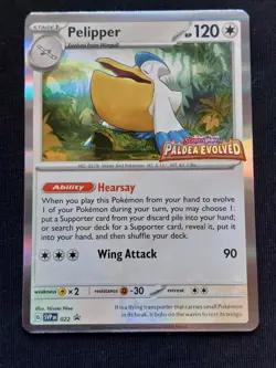 Pokemon - Pelipper SVP 022 - Scarlet Violet Black Star Promo Stamped - NM - Image 1