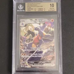 Pokemon Cynthia's Garchomp EX 232/182 SV10 Destined Rivals SIR Holo Beckett 10 - Image 1