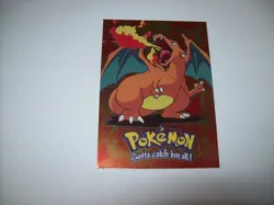 Pokemon TCG Topps Charizard E6 of 12 Holo Foil Blue Logo 1999 MP Free Shipping - Image 1