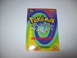 Pokemon TCG Topps Charizard E6 of 12 Holo Foil Blue Logo 1999 MP Free Shipping - Image 4