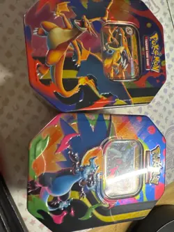 Pokemon Mega Charizard X & Y EX Tins Sealed SET OF 2 Tins Sealed Brand New - Image 1