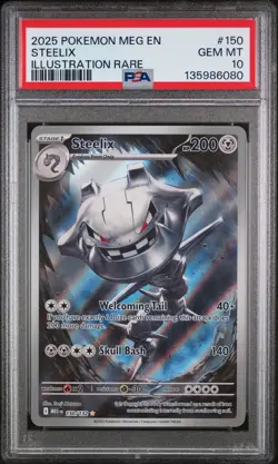 2025 POKEMON MEG EN-MEGA EVOLUTION ILLUSTRATION RARE #150 STEELIX PSA 10 - Image 1