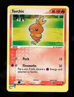 Torchic Reverse Holo Ruby & Sapphire Pokemon NM 73/109 40 HP e-reader - Image 1