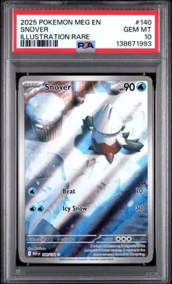PSA 10 Snover 140/132 Mega Evolution Illustration Rare Pokemon TCG - Image 1