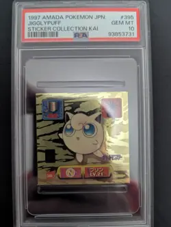 1997 AMADA POKEMON JPN #395 JIGGLYPUFF STICKER COLLECTION KAI PSA10 - Image 1
