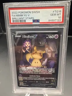 2022 Pokemon SWSH FA/Mimikyu V Brilliant Stars TG16/TG30 PSA 10 GEM - Image 1