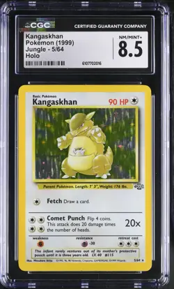 Pokemon CGC 8.5 Kangaskhan Holo - Jungle Unlimited 5/64 - Image 1