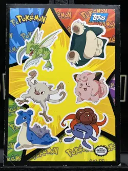 Pokemon Topps Blue Label 1999 Movie Sticker Puzzle Sheet Lapras Snorlax MP - Image 3