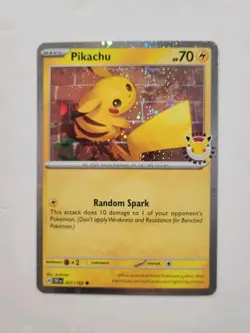 Pikachu 2026 Pokemon Day Stamp - 051/162 - Temporal Forces - Promo Cosmos Holo - Image 1