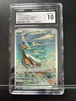 💎 CGC 10 GEM MINT 💎 SKARMORY ILLUSTRATION RARE 209/191 SURGING SPARKS Pokemon - Image 1