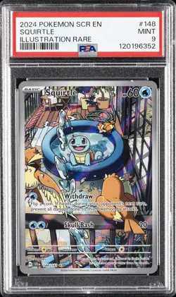2024 POKEMON SCR EN-STELLAR CROWN ILLUSTRATION RARE #148 SQUIRTLE PSA 9 - Image 1