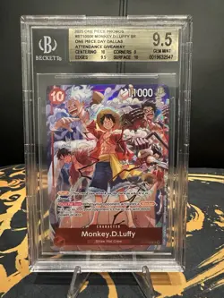 Monkey.D.Luffy 2025 One Piece Dallas Day Promo BGS 9.5 GEM MINT ST10-006 - Image 2