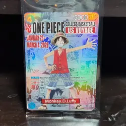 Bandai Namco One Piece CCG Monkey.D.Luffy US Voyage Promo. Still in package. - Image 1