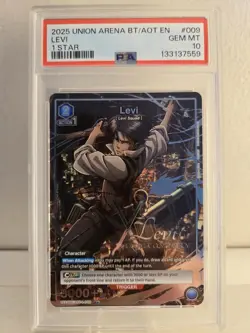 Union Arena - Attack On Titan Levi UE10BT/AOT-1-009 R* - PSA 10 POP 9 - Image 1