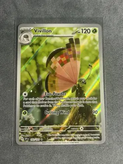 Pokemon TCG Vivillon Holo Illustration Rare Card SV08 Surging Sparks 193/191 - Image 1