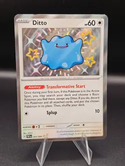 Pokemon TCG English Card PAF Paldean Fates Shining Ditto 201/091 Baby Shiny - Image 1