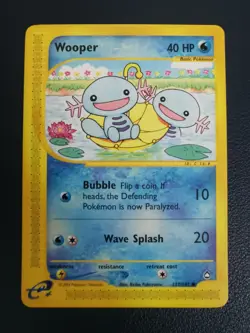 Pokemon Card Wooper 117/147 Aquapolis Common WOTC - Image 1