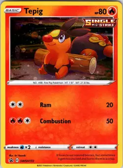 Tepig - SWSH172 SWSH: Sword & Shield Promo Cards Pokemon NM Holo - Image 1