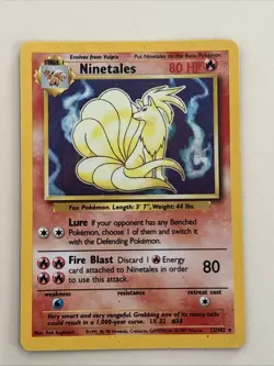 Ninetales Holo Base Set 12/102 Vintage Pokemon Card 1999 LP - Image 1