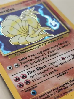 Ninetales Holo Base Set 12/102 Vintage Pokemon Card 1999 LP - Image 2