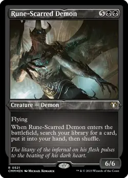Rune-Scarred Demon (Foil Etched) Commander Masters Foil - Image 1