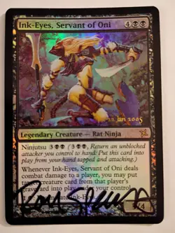Magic The Gathering - 1x Signed Foil Ink-Eyes, Servant of Oni (mtg) Promo - Image 1