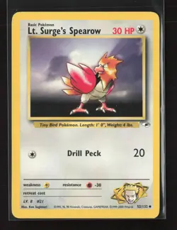 Lt. Surge's Spearow 52/132 Uncommon Gym Heroes Pokemon LP - Image 2
