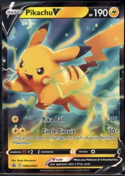 Pikachu V SWSH063 Promo SWSH Black Star Pokemon NM - Image 2