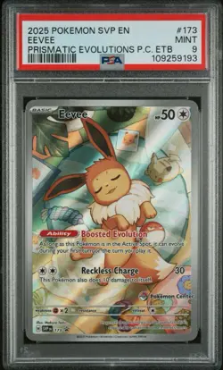 Pokemon TCG Eevee 173 Holo Promo Prismatic Evolutions Pokemon Center ETB, PSA 9 - Image 1