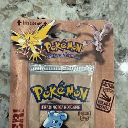 Pokemon Fossil Booster Blister Pack Lapras Artwork 1999 WOTC Factory Sealed - Image 2