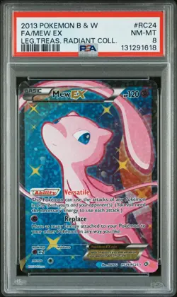 Pokemon TCG Mew ex RC24/RC25 Legendary Treasures Radiant Collection PSA 8 - Image 1